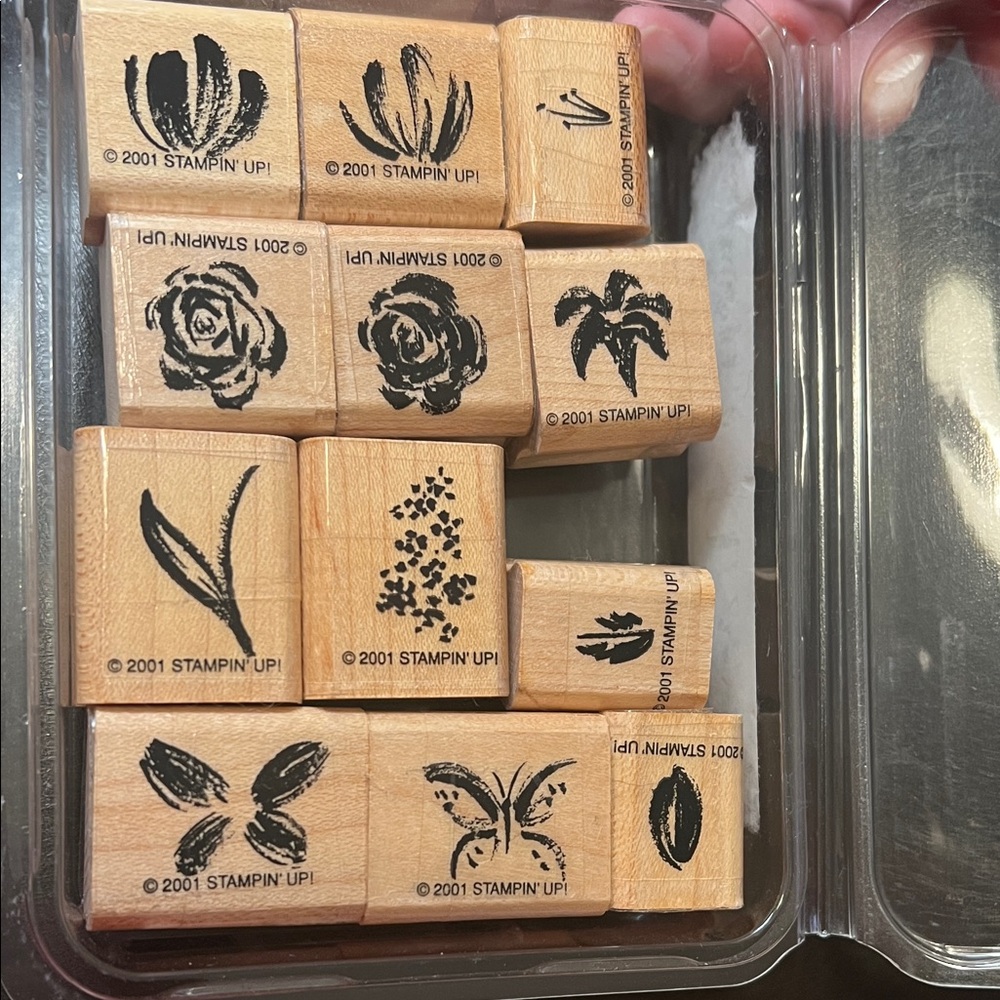 Two-step, watercolor minis, retired Stampin' Up! Rubber stamp set of 12.
